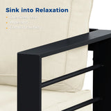 Patio Furniture Aluminum Sofa, Outdoor 3 Seats Couch