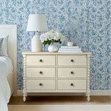 46"W 6-Drawer Small Spindle Wood Dresser, Antique Cream *