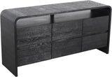 Cresthill Oak Wood Mid-Century Dresser - Stylish Storage Solution with Unique Curved Design for Bedrooms