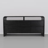 Cresthill Oak Wood Mid-Century Dresser - Stylish Storage Solution with Unique Curved Design for Bedrooms
