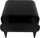 Cresthill Mid Century Night Stand - Stylish Curved Design with Durable Solid Wood and Ample Storage
