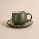Oli Green Stoneware Cup & Saucer 22cl