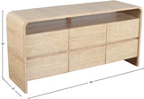 Cresthill Oak Wood Mid-Century Dresser - Stylish Storage Solution with Unique Curved Design for Bedrooms