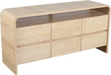 Cresthill Oak Wood Mid-Century Dresser - Stylish Storage Solution with Unique Curved Design for Bedrooms