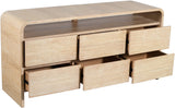 Cresthill Oak Wood Mid-Century Dresser - Stylish Storage Solution with Unique Curved Design for Bedrooms