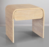 Cresthill Mid Century Night Stand - Stylish Curved Design with Durable Solid Wood and Ample Storage