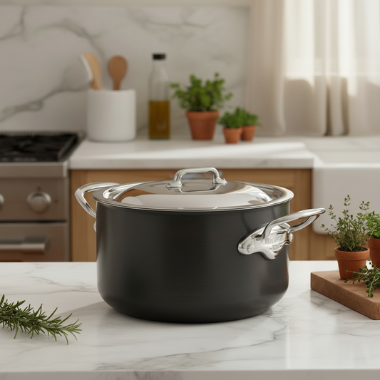 Mauviel M'STONE 3 Stewpan With Lid, Cast Stainless Steel Handles, 6.7-Qt