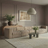 Rummi - Velvet Performance Fabric Upholstered 5 Piece Modular Sofa