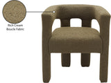 Athena Olive Green Boucle Fabric Dining Chair - Stylish Comfort for Your Contemporary Space