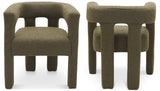 Athena Olive Green Boucle Fabric Dining Chair - Stylish Comfort for Your Contemporary Space