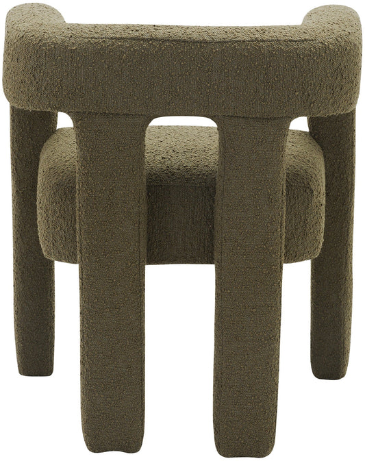 Athena Olive Green Boucle Fabric Dining Chair - Stylish Comfort for Your Contemporary Space