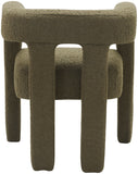 Athena Olive Green Boucle Fabric Dining Chair - Stylish Comfort for Your Contemporary Space