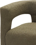 Athena Olive Green Boucle Fabric Dining Chair - Stylish Comfort for Your Contemporary Space