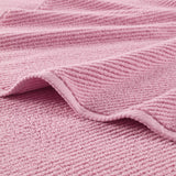 4pcs 100% Cotton Quick-Dry Ribbed Hand Towel Set, Pink