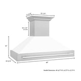 ZLINE 48" Autograph DuraSnow White Stainless Wall Range Hood 8654SNX-WM-48