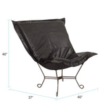 Scroll Puff Chair Avanti Black Titanium Frame