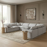 Indulge - Linen 8 Piece Modular Cloud Sectional Sofa