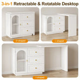 Wholesale 59” Large Extendable Makeup Vanity Desk, Corner Vanity Table