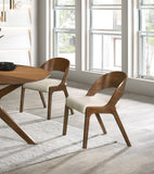 Woodson Mid Century Modern Dining Chair Set of 2 - Elegant Walnut Frame, Comfortable Foam Seat