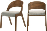 Woodson Mid Century Modern Dining Chair Set of 2 - Elegant Walnut Frame, Comfortable Foam Seat