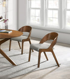 Woodson Mid Century Modern Dining Chair Set of 2 - Elegant Walnut Frame, Comfortable Foam Seat