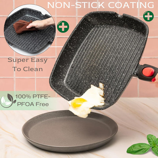 Moss & Stone 11in Nonstick Square Grill Pan