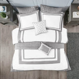 Wholesale Border 8-Piece Comforter and Coverlet Set, Grey