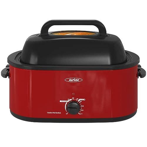 Electric Roaster Oven with Viewing Lid, 28lb 24-Quart