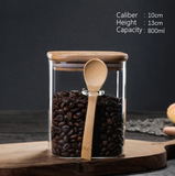Glass Storage Jar with Bamboo Lid & Spoon
