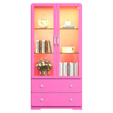 64'' Tall Display Cabinet with Acrylic Doors and Led Lights