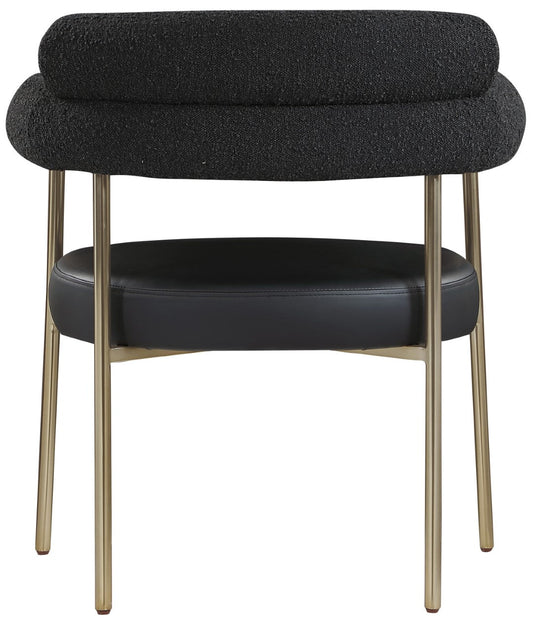 Blake Contemporary Dining Chairs Set of 2 - Stylish Soft Faux Leather and Durable Metal Frame