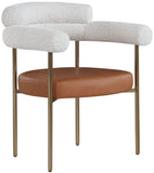 Blake Contemporary Dining Chairs Set of 2 - Stylish Soft Faux Leather and Durable Metal Frame