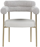 Blake Contemporary Dining Chairs Set of 2 - Stylish Soft Faux Leather and Durable Metal Frame