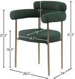 Blake Contemporary Dining Chairs Set of 2 - Stylish Soft Faux Leather and Durable Metal Frame