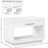 Avery Contemporary Night Stand with Rich Ash Veneer, Versatile Handles, and Stylish Storage Drawer