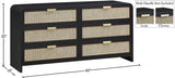 Sage Contemporary Dresser with Rich Wood Frame and Natural Cane Details for Modern Bedroom Style