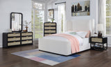 Sage Contemporary Dresser with Rich Wood Frame and Natural Cane Details for Modern Bedroom Style