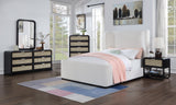 Sage Wood Mirror with Contemporary Design and Natural Cane Details for Your Stylish Bedroom Decor