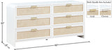 Sage Contemporary Dresser with Rich Wood Frame and Natural Cane Details for Modern Bedroom Style