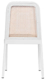 Atticus Mid Century Dining Chair Set of 2 – Elegant Boucle Upholstered Design with Rattan Back