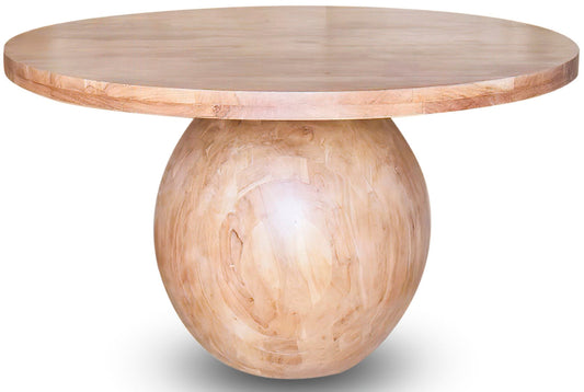 Halton Solid Acacia Wood Dining Table - Stunning Mid Century Design with Rustic Bleached Finish