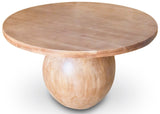 Halton Solid Acacia Wood Dining Table - Stunning Mid Century Design with Rustic Bleached Finish