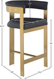 Romeo Counter Stool Set - Modern Vegan Leather Design with Elegant Brushed Gold Frame for Dining Rooms