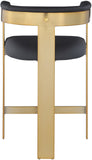 Romeo Counter Stool Set - Modern Vegan Leather Design with Elegant Brushed Gold Frame for Dining Rooms