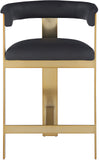 Romeo Counter Stool Set - Modern Vegan Leather Design with Elegant Brushed Gold Frame for Dining Rooms