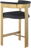 Romeo Counter Stool Set - Modern Vegan Leather Design with Elegant Brushed Gold Frame for Dining Rooms