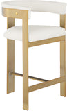 Romeo Counter Stool Set - Modern Vegan Leather Design with Elegant Brushed Gold Frame for Dining Rooms