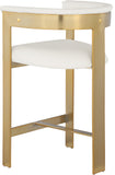 Romeo Counter Stool Set - Modern Vegan Leather Design with Elegant Brushed Gold Frame for Dining Rooms