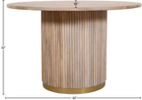Oakhill Mango Wood Dining Table - Elegant Contemporary Design with Brushed Gold Base & Natural Finish