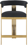 Romeo Counter Stool Set - Modern Vegan Leather Design with Elegant Brushed Gold Frame for Dining Rooms